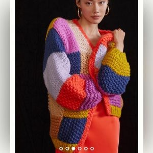 New FRNCH Patchwork Knit Cardigan Sweater By Anthropologie!!